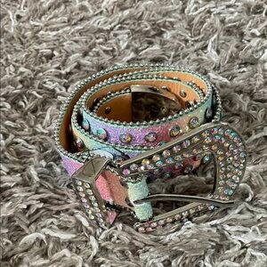 Iridescent Rhinestone Belt